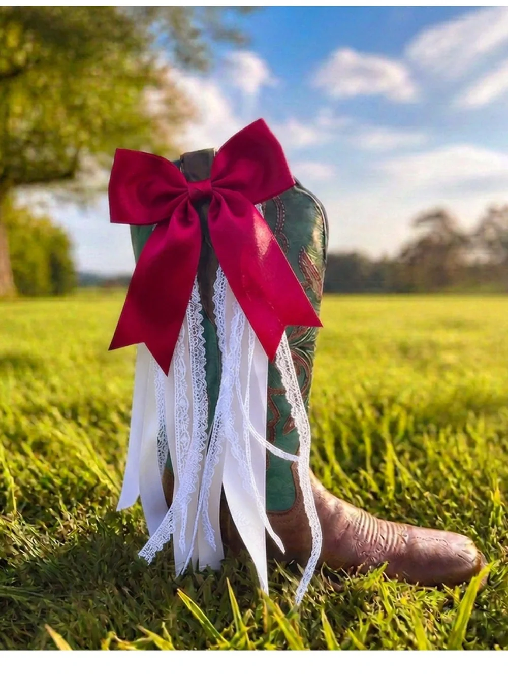 SEC Orange and White Ribbon Boot Bow - custom